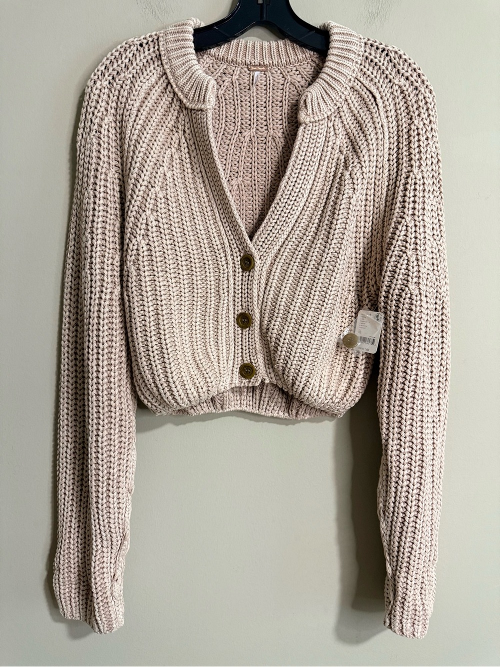 Free People Sweet Nothing Cotton Cardi Sandcastle XS NWT